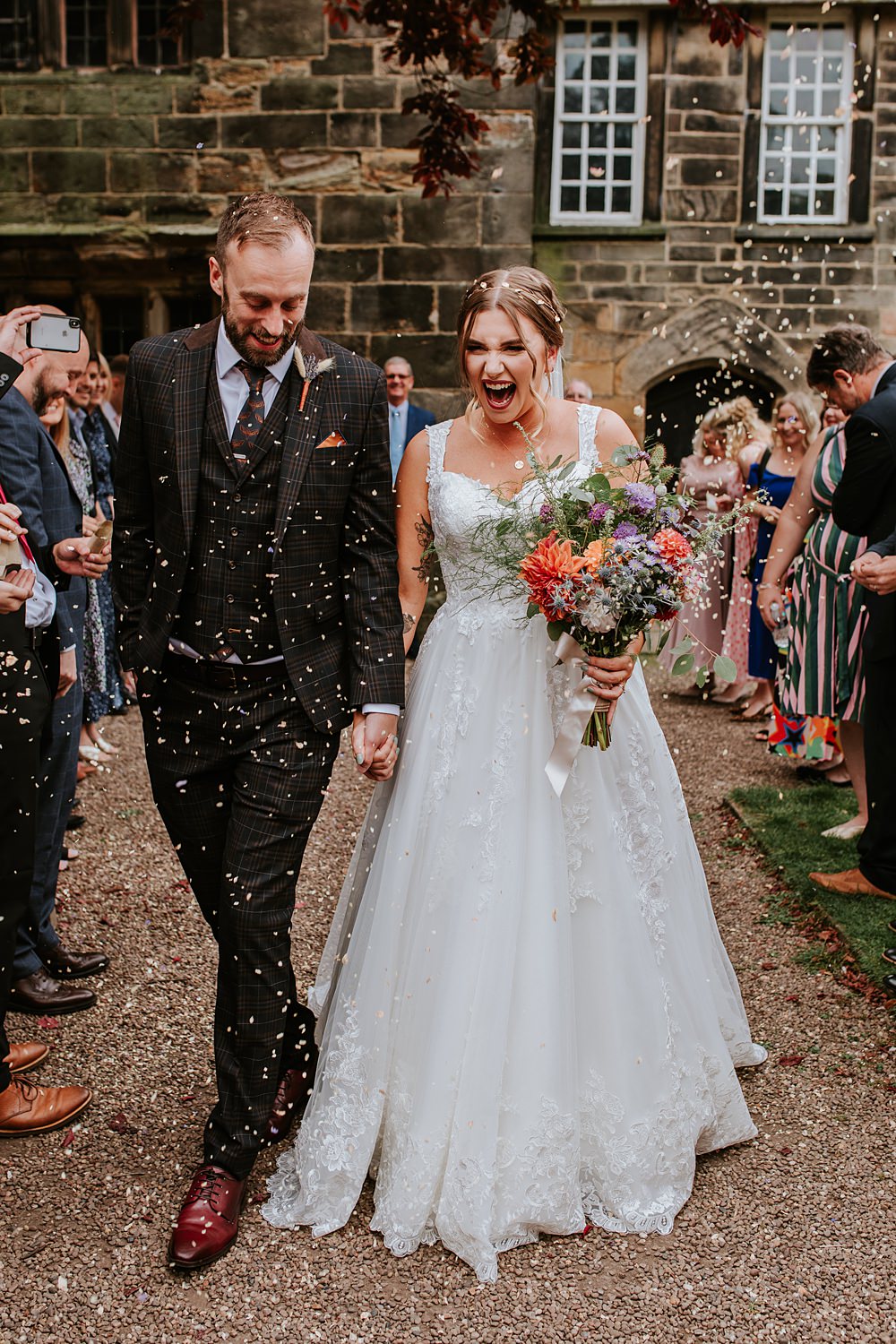 Confetti Throw West Yorkshire Hall Wedding Maddie Farris Photography
