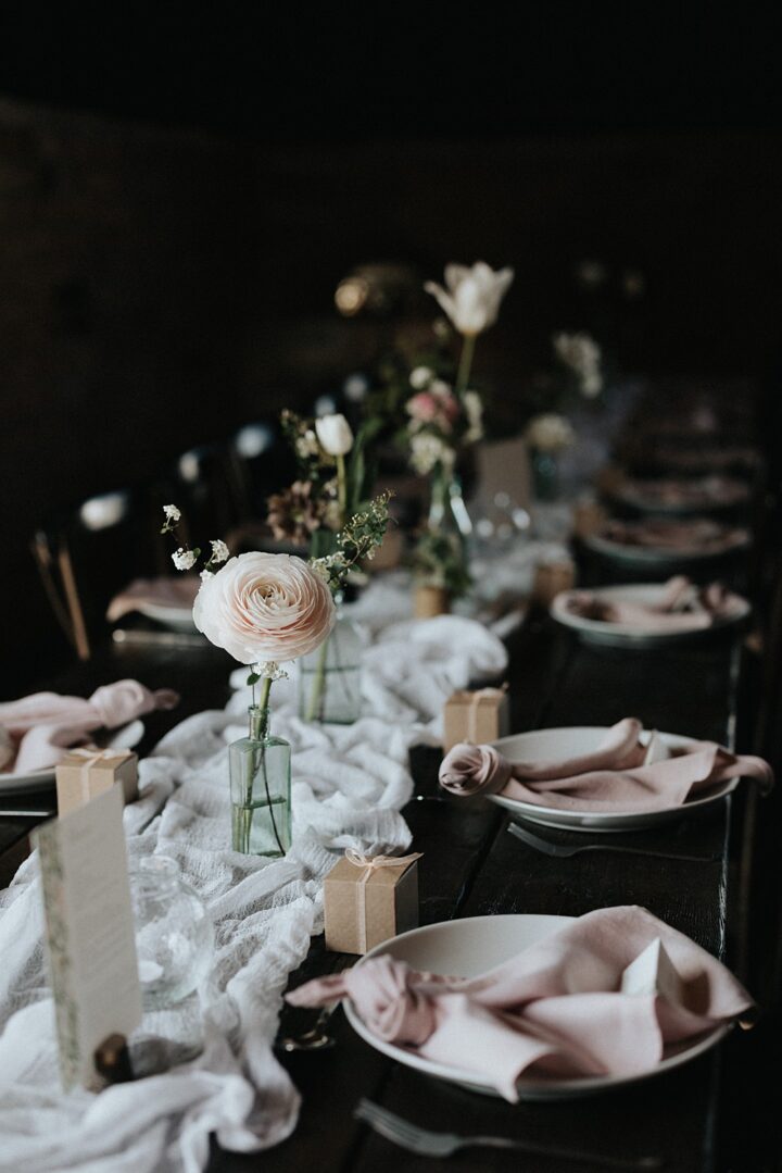 White Wedding Flower Centrepiece Idea Matt Horan Photography