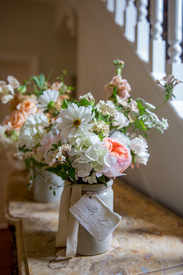 White Wedding Flowers Bouquet Cosmos Hydrangea Katherine Ashdown
