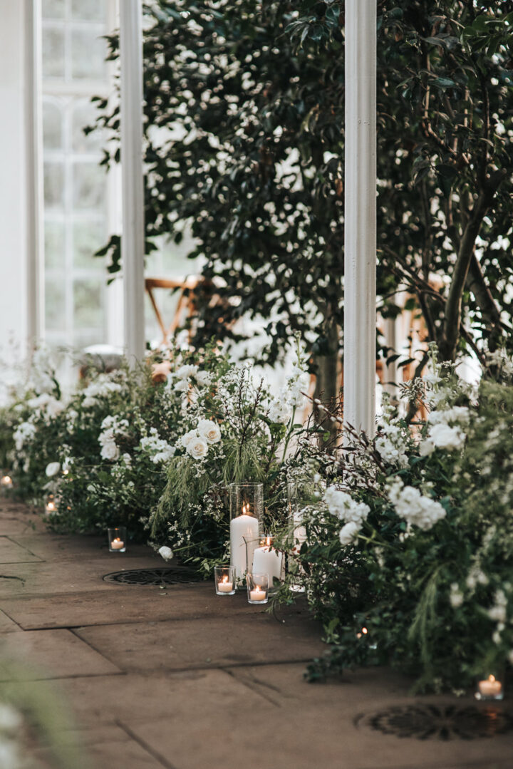White Wedding Flowers Meadow Aisle Pear & Bear Photography