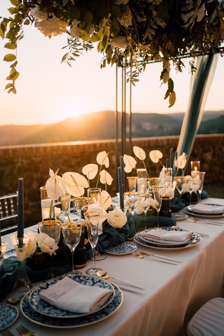 White Wedding Flowers Modern Table Runner Serena Genovese