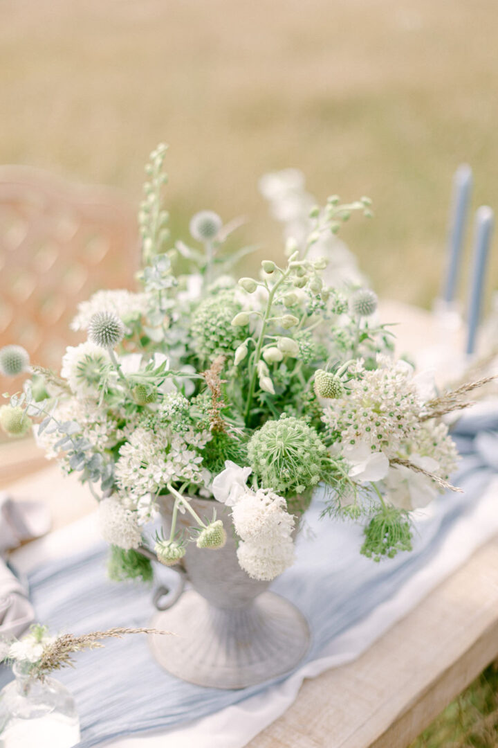 White Wedding Summer Table Flower Ideas Sophie May Photo