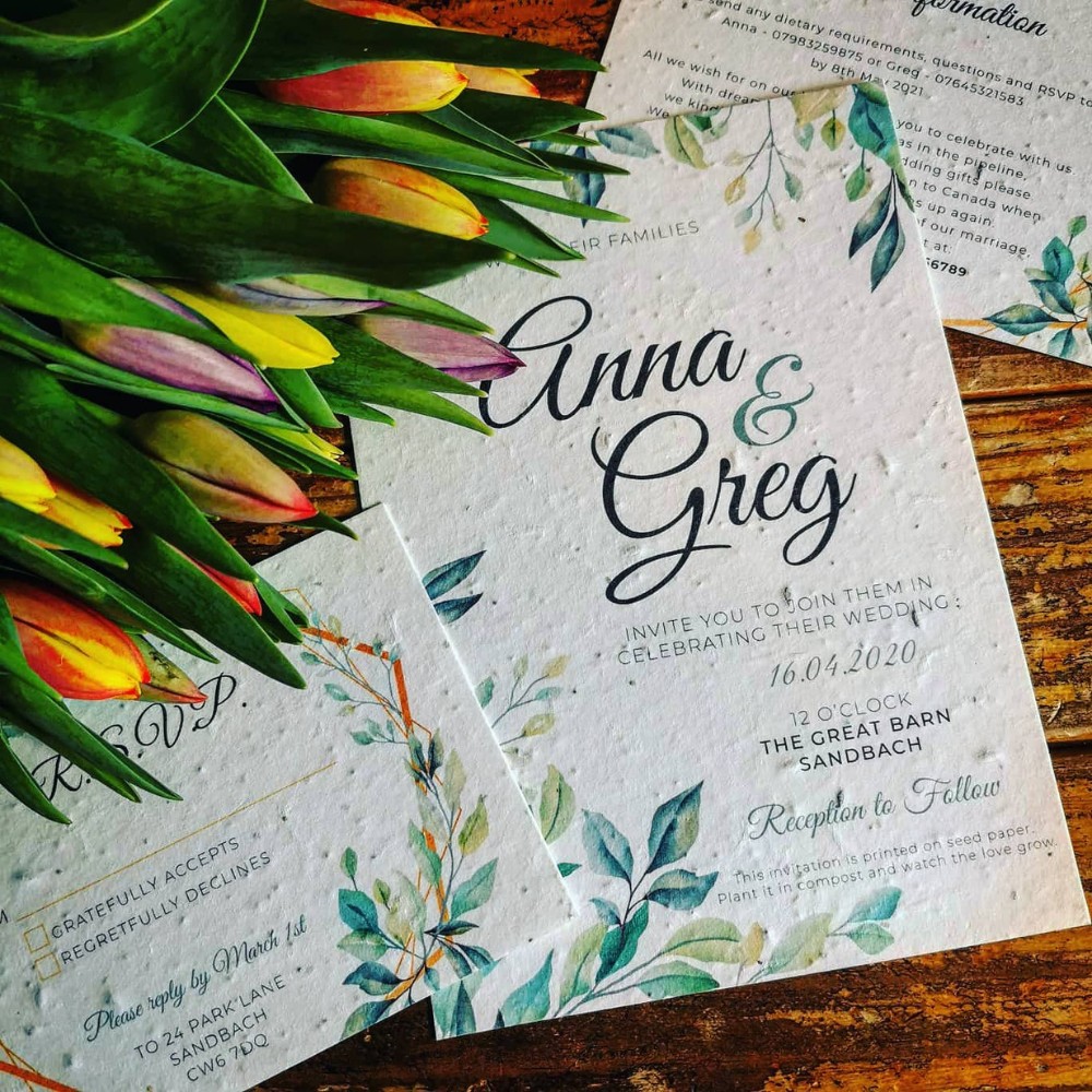 Seed Paper Wedding Invitations Little Green Wedding