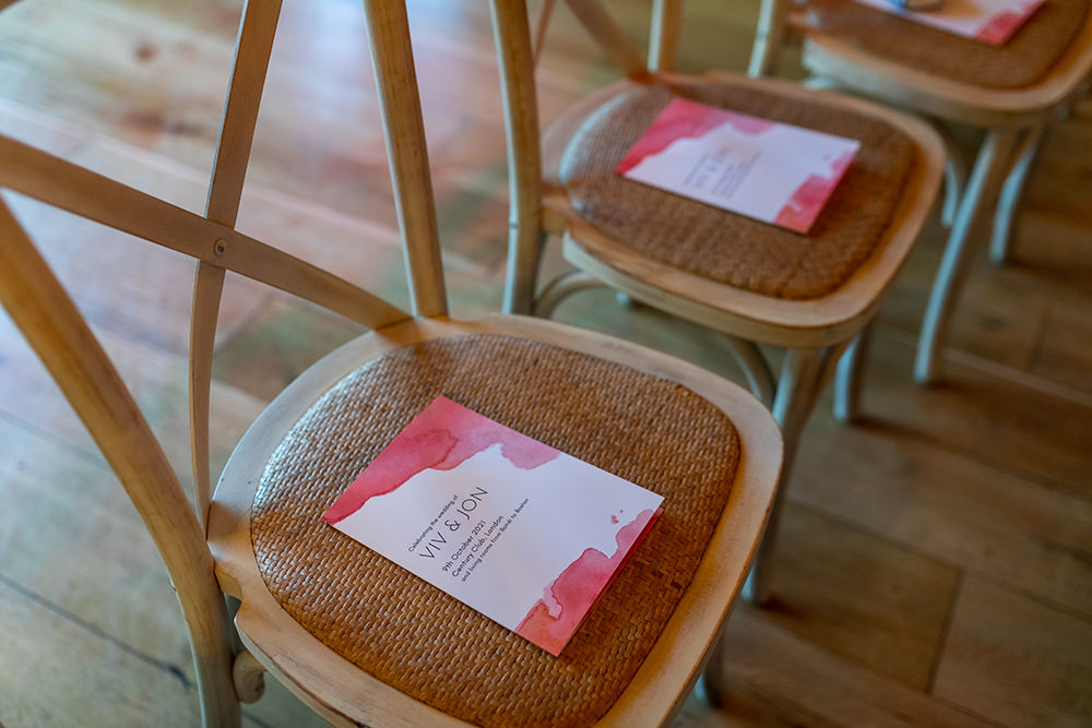 Order Service Booklet Century Club Wedding Sophie Cass