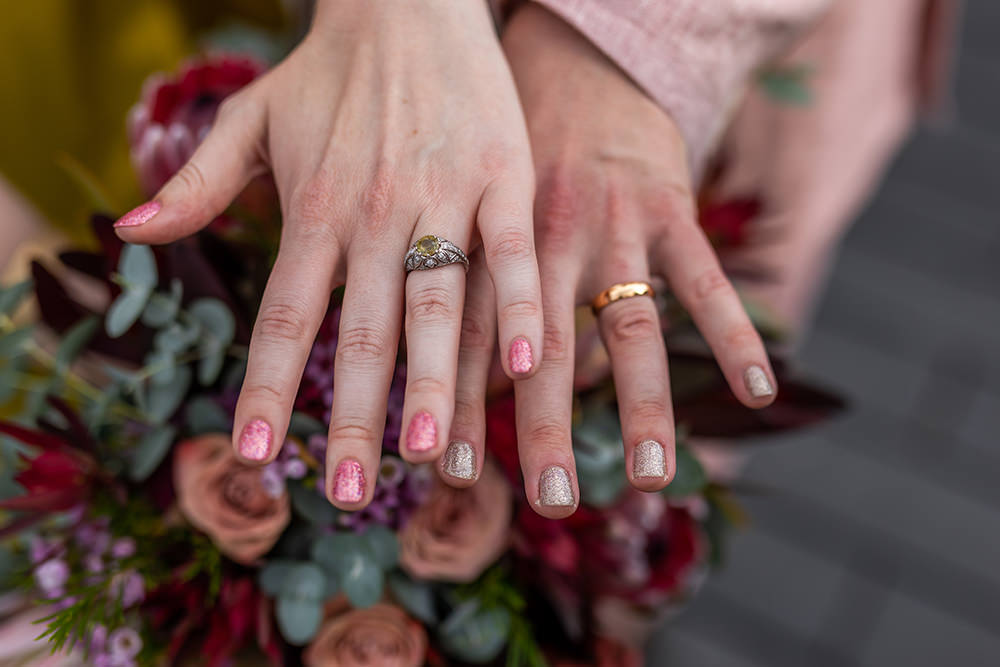 Rings Nail Manicure Bride Groom Century Club Wedding Sophie Cass