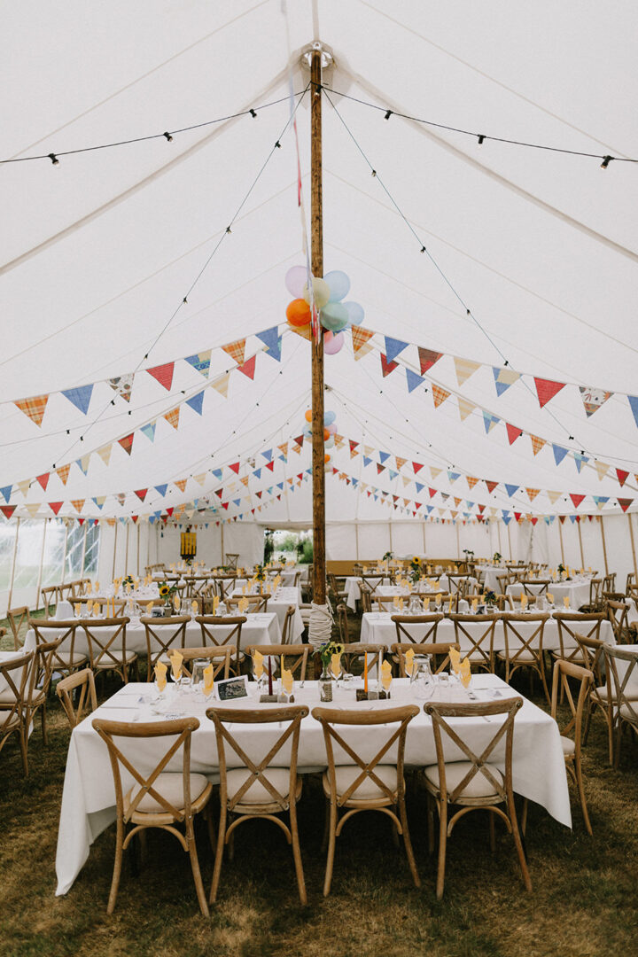 Colourful Marquee Wedding Bunting Chris Bradshaw Photography