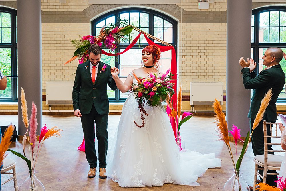 Ceremony Arch Fabric Backdrop Faerie Tea Party Wedding Kirsty Rockett Photography
