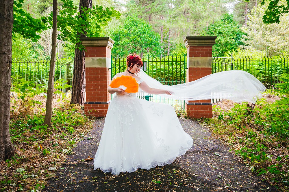 Dress Gown Bride Veil Faerie Tea Party Wedding Kirsty Rockett Photography