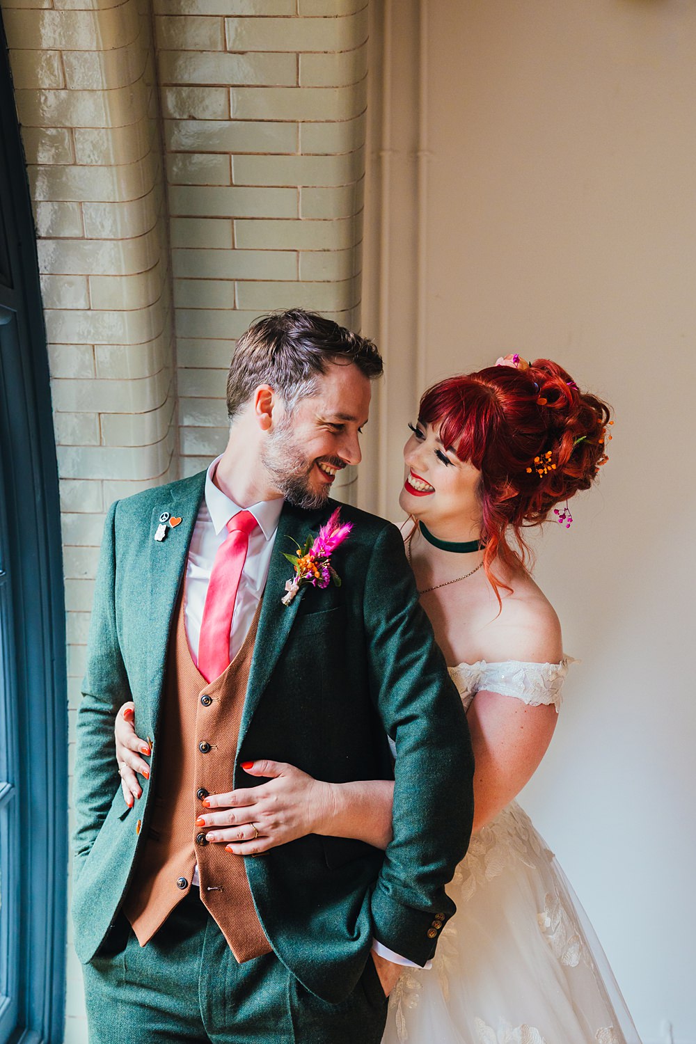 Groom Suit Tan Waistcoat Faerie Tea Party Wedding Kirsty Rockett Photography
