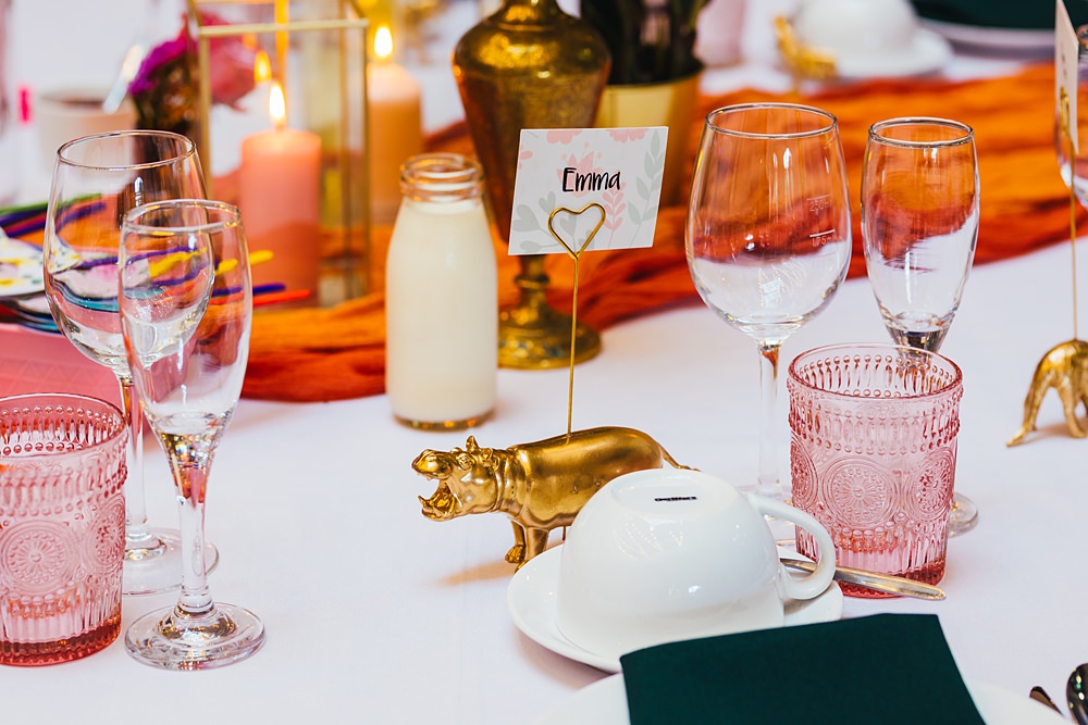 Gold Animal Place Name Faerie Tea Party Wedding Kirsty Rockett Photography