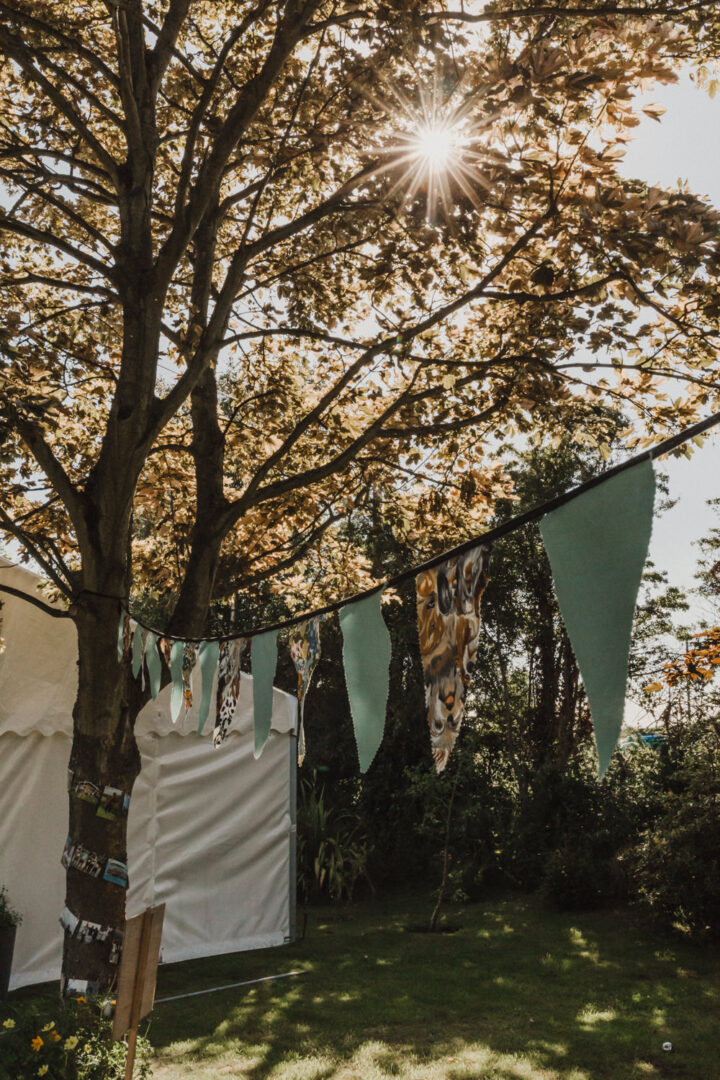 Garden Wedding Bunting Ideas Oli and Steph Photography