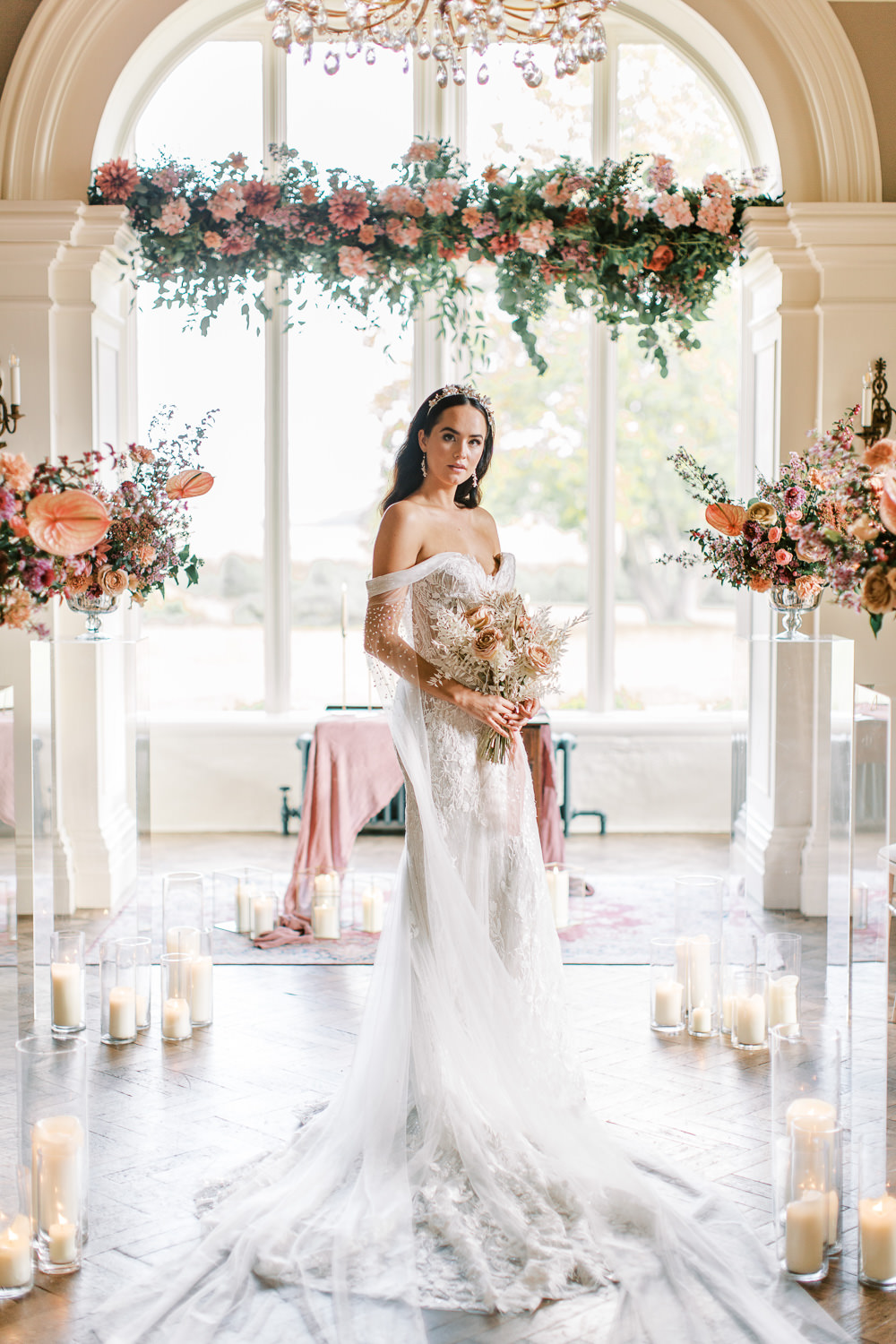 Dress Gown Bride Bridal Bodice Straps Glewstone Court Wedding Iris and Ivy Photography