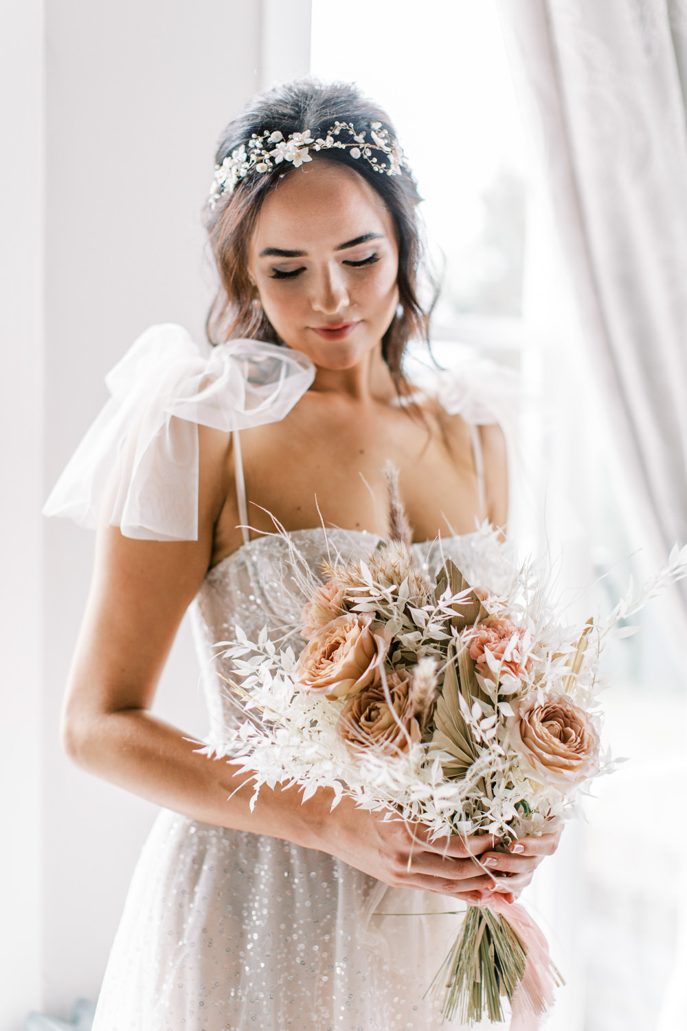 Dress Gown Bride Bridal Bodice Straps Glewstone Court Wedding Iris and Ivy Photography