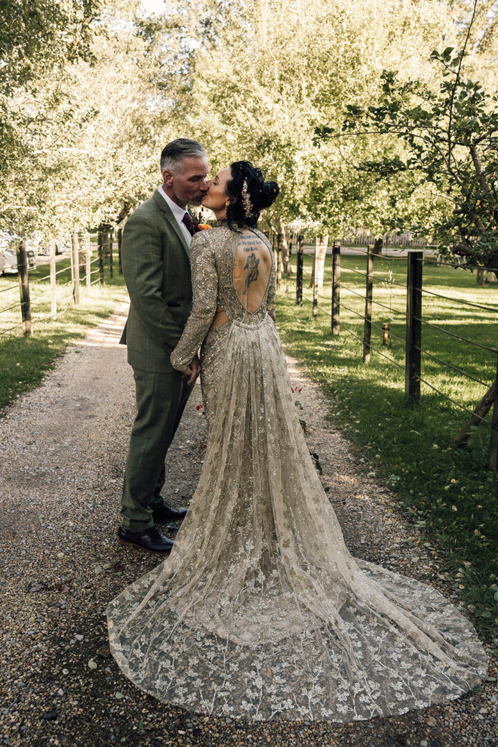 Gold Sequin Wedding Dress Glitter Rebecca Love Photo