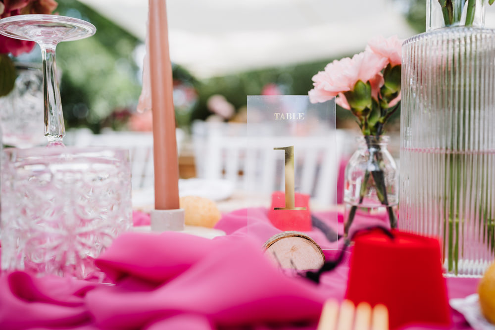 Magenta Pink Table Decor Candles Flowers Runner Italian Lebanese Wedding Francesco Pennacchietti