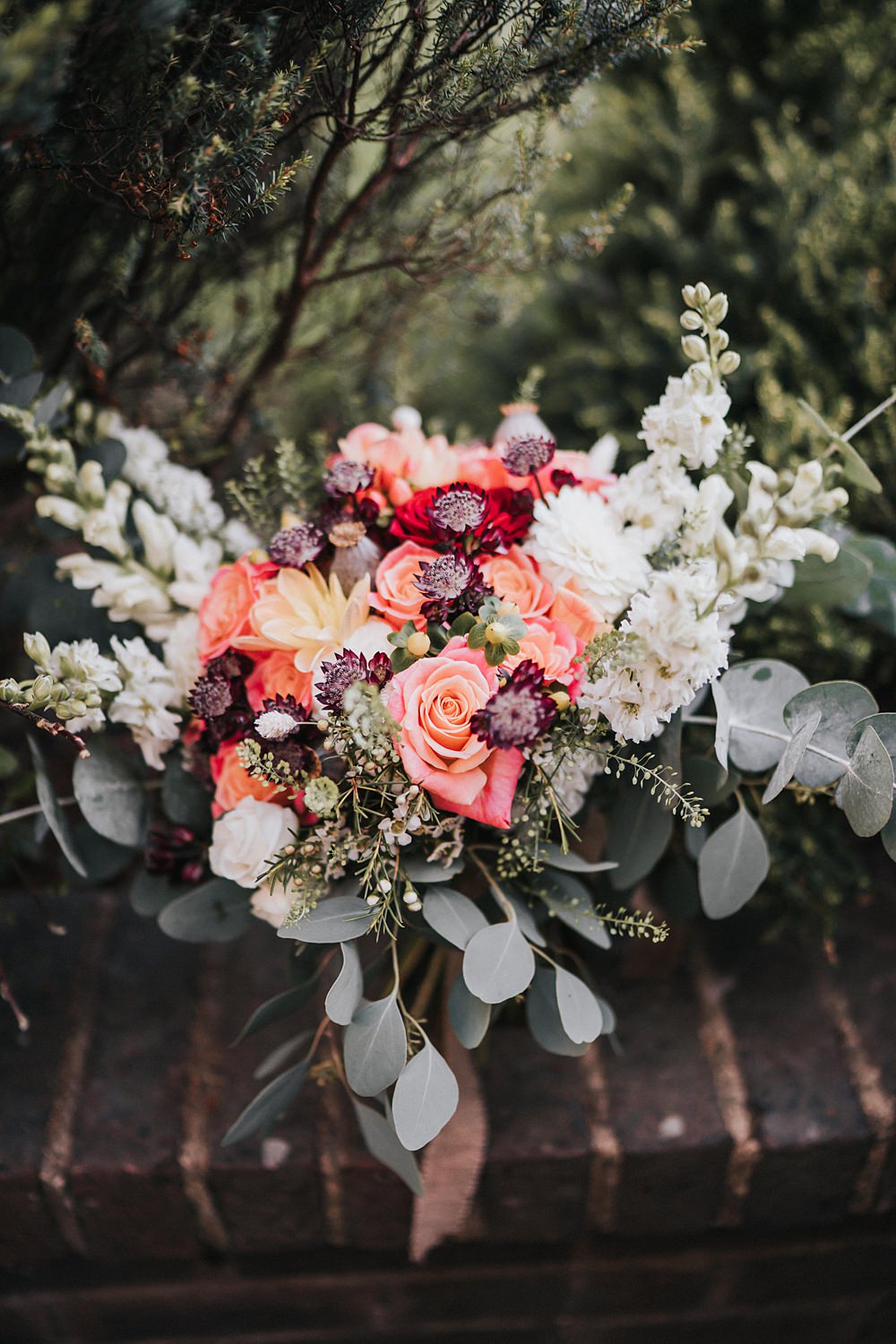 Bouquet Flowers Bride Bridal Pink Purple Rose Greenery Kent Village Hall Wedding Holly Rose Weddings