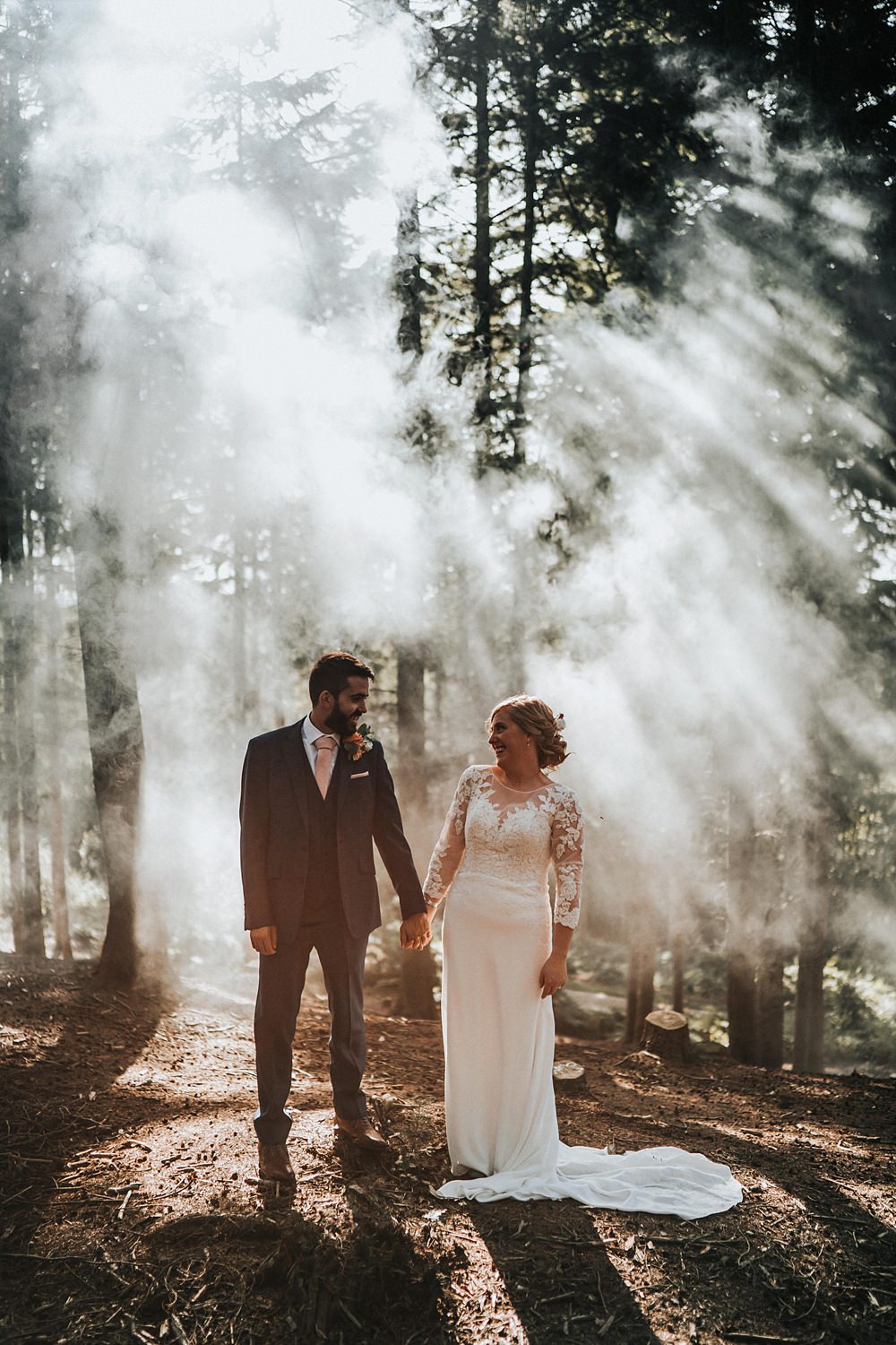 Smoke Flare White Woodland Kent Village Hall Wedding Holly Rose Weddings