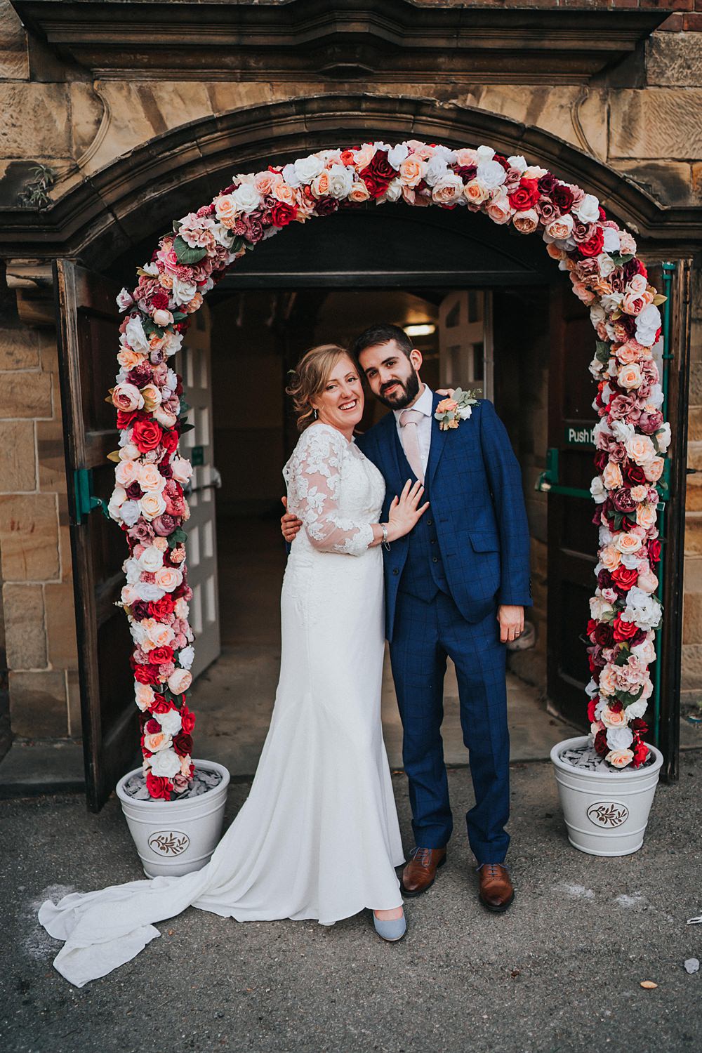 Artificial Flower Arch Kent Village Hall Wedding Holly Rose Weddings