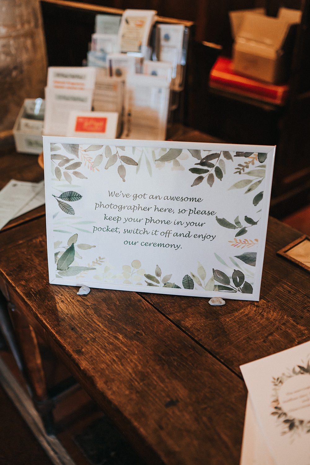 Unplugged Sign Kent Village Hall Wedding Holly Rose Weddings