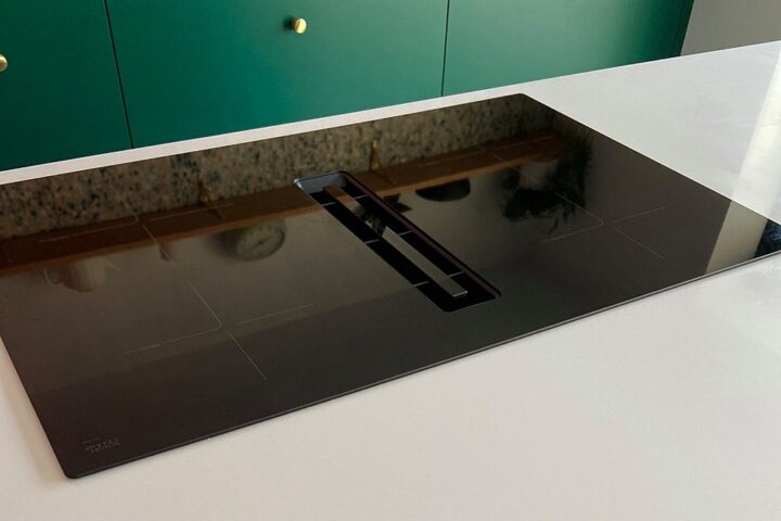 Kitchen Renovation 1930s House Coral Green Colourful Induction Venting Hob