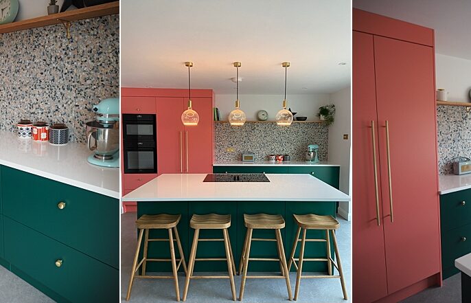 Kitchen Renovation 1930s House Coral Green Terrazzo Brass Modern