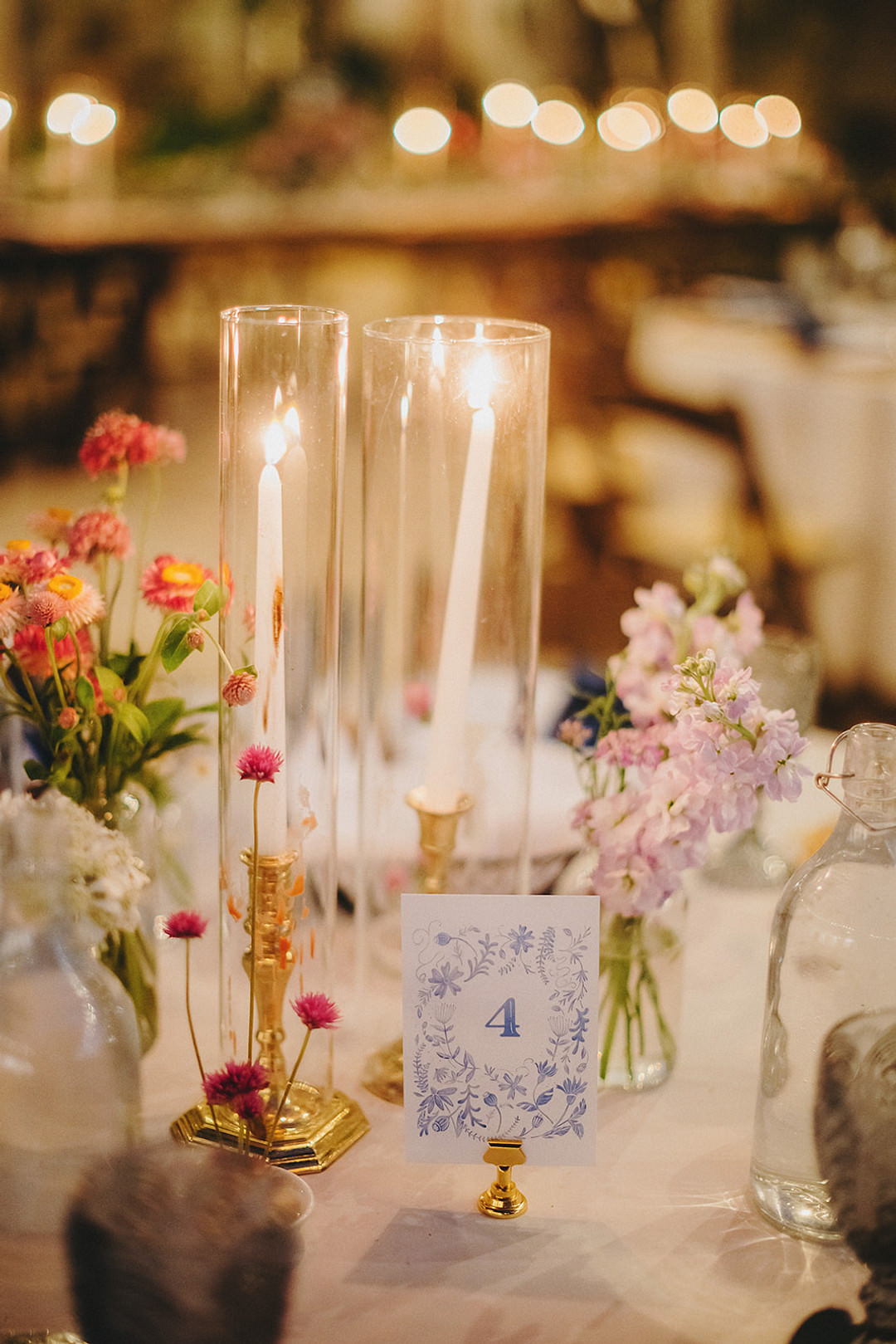 Candle Flowers Centrepiece Decor Lady Bird Johnson Wildflower Center Wedding Two Pair Photography