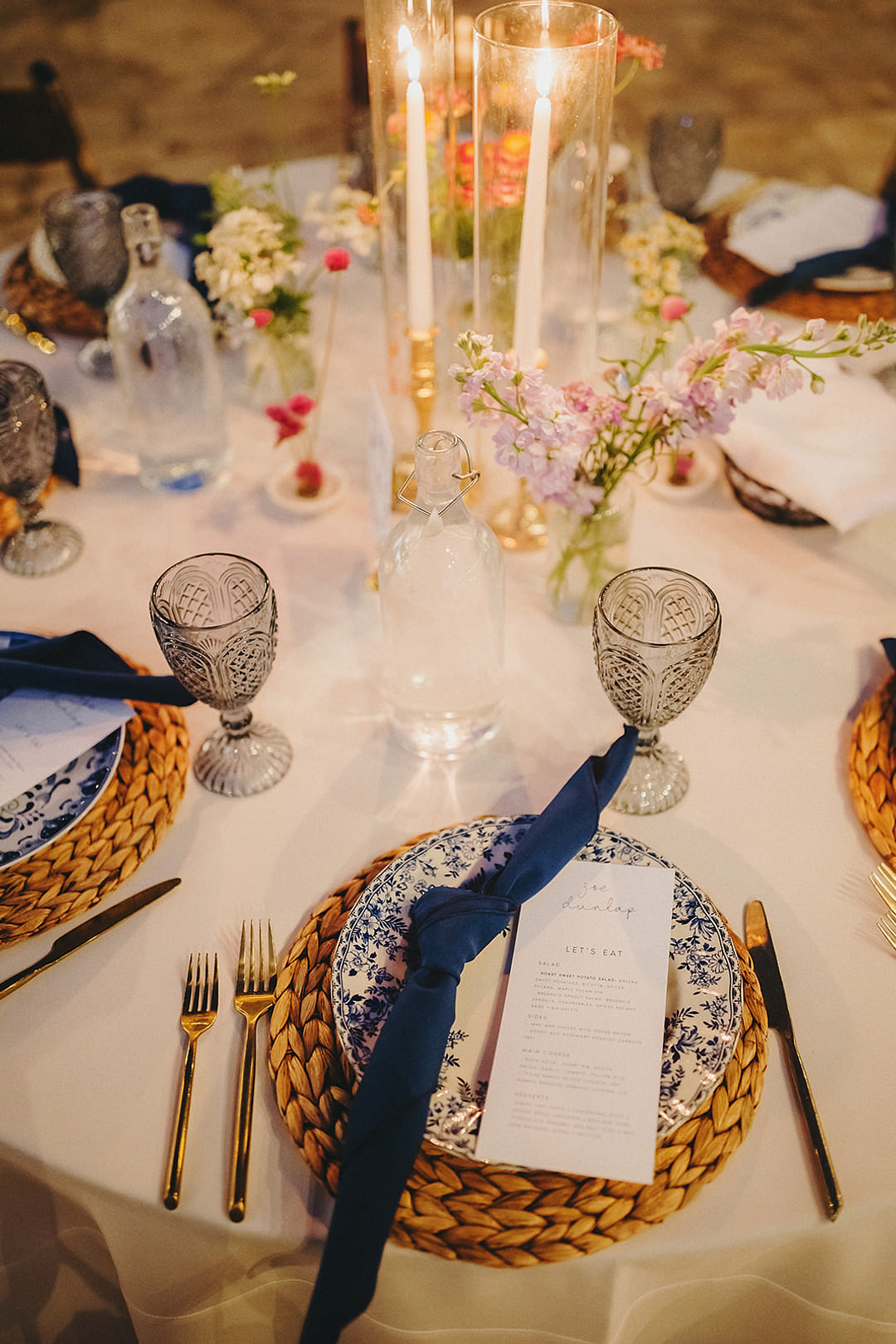 Rattan Mat Place Setting Lady Bird Johnson Wildflower Center Wedding Two Pair Photography