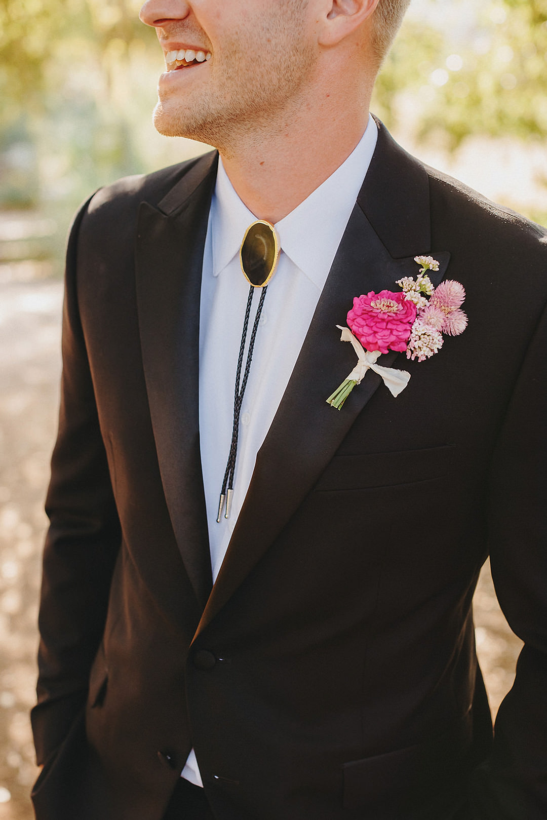 Black Groom Suit Pink Buttonhole Flowers Lady Bird Johnson Wildflower Center Wedding Two Pair Photography