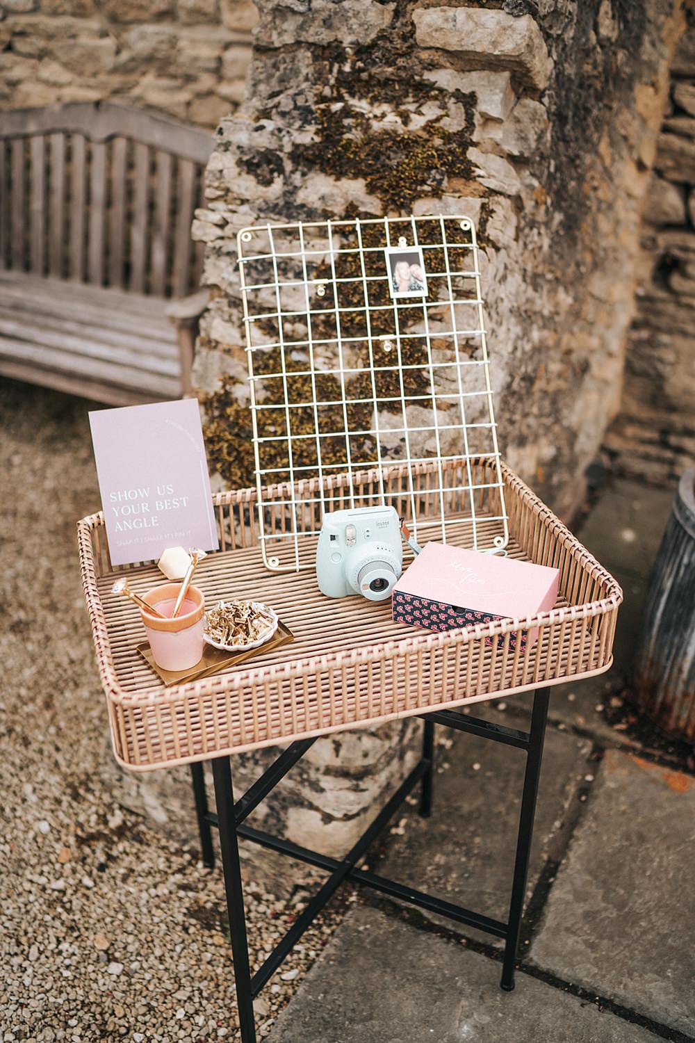 Instant Camera Guest Book Magenta Pink Wedding Holly Rose Weddings