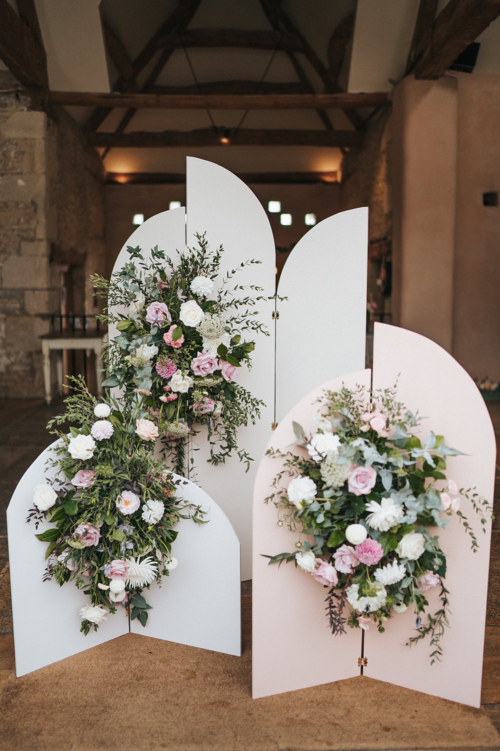 Curve Cut Out Backdrop Flowers Decor Ceremony Magenta Pink Wedding Holly Rose Weddings