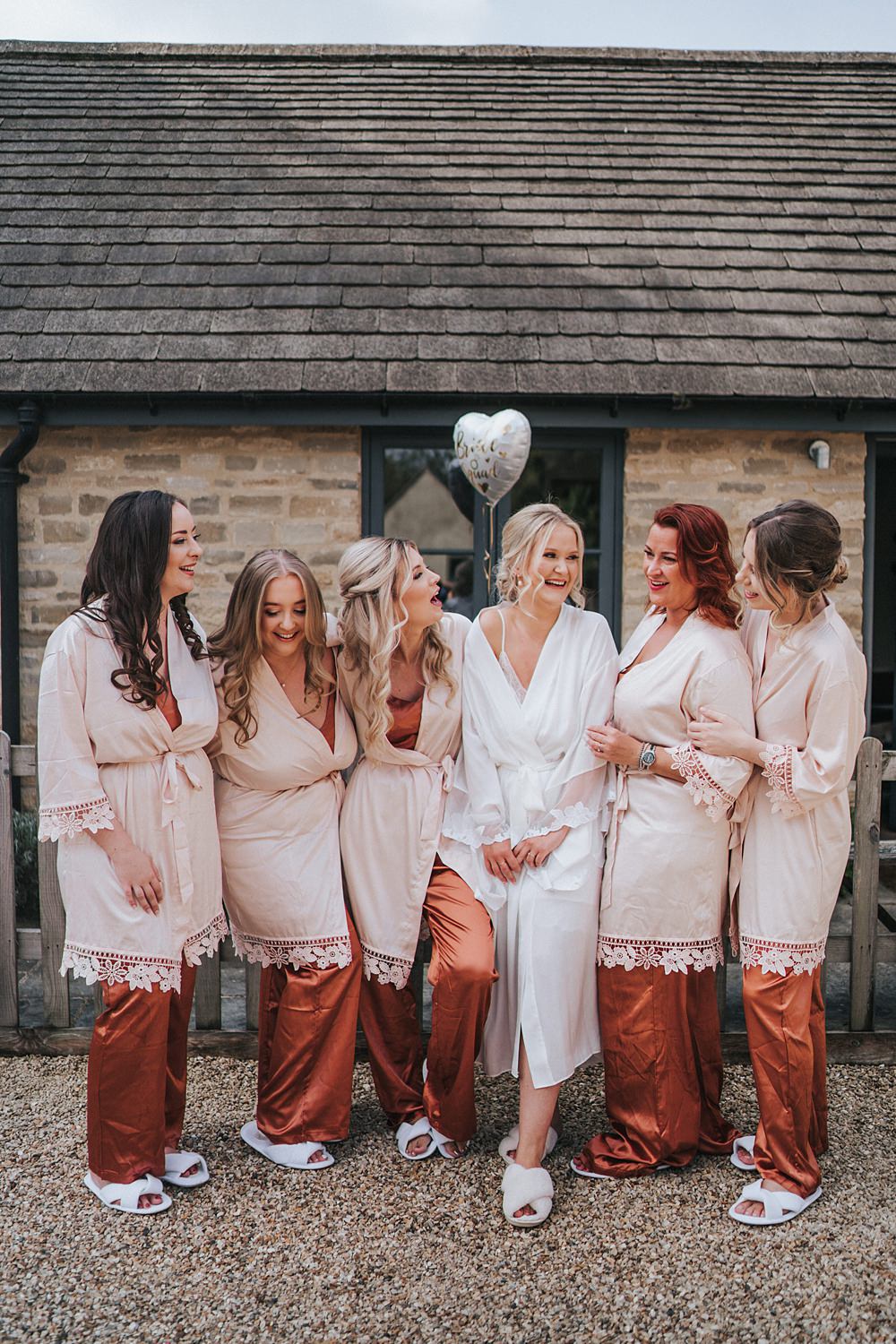 Bride Bridesmaids PJs Robes Magenta Pink Wedding Holly Rose Weddings