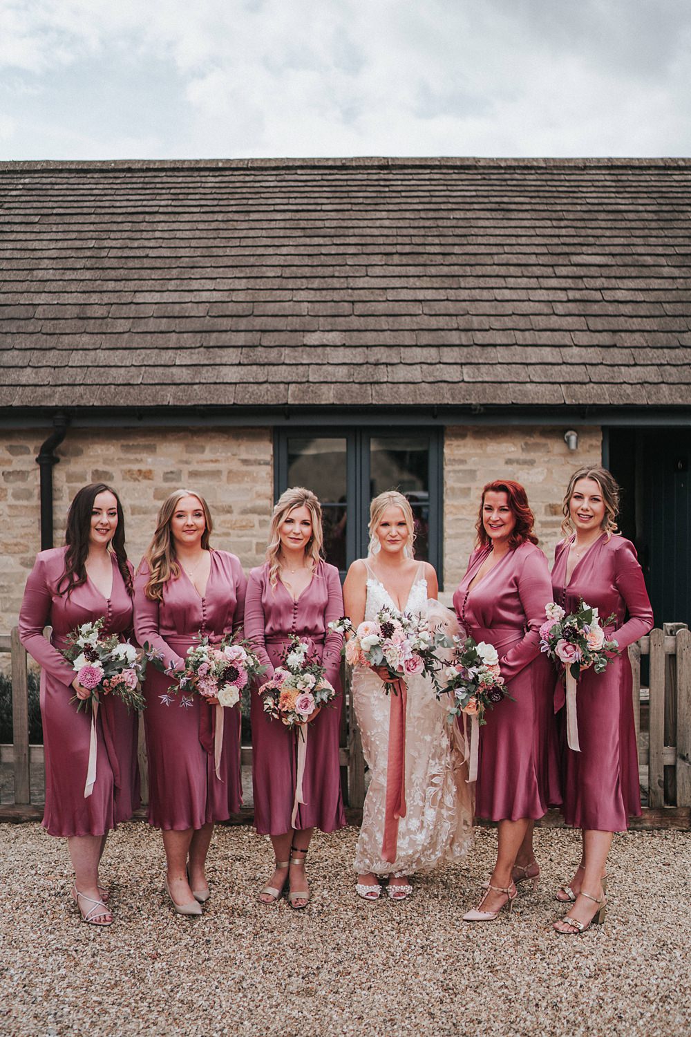 Long Sleeve Short Bridesmaid Dresses Magenta Pink Wedding Holly Rose Weddings