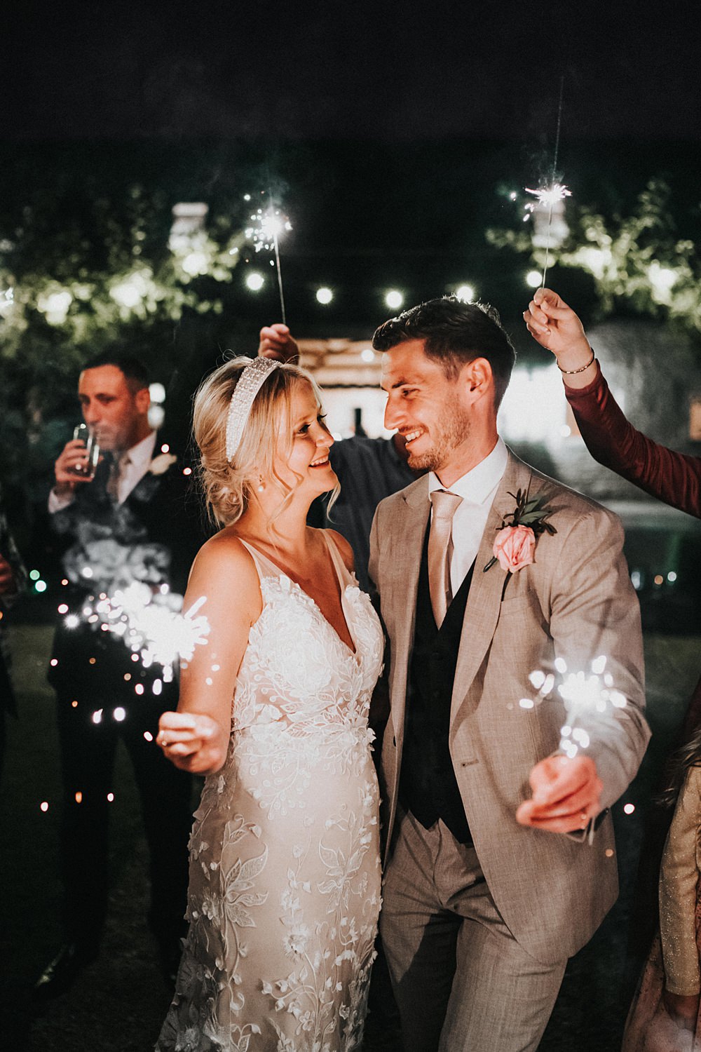 Sparkler Send Off Magenta Pink Wedding Holly Rose Weddings