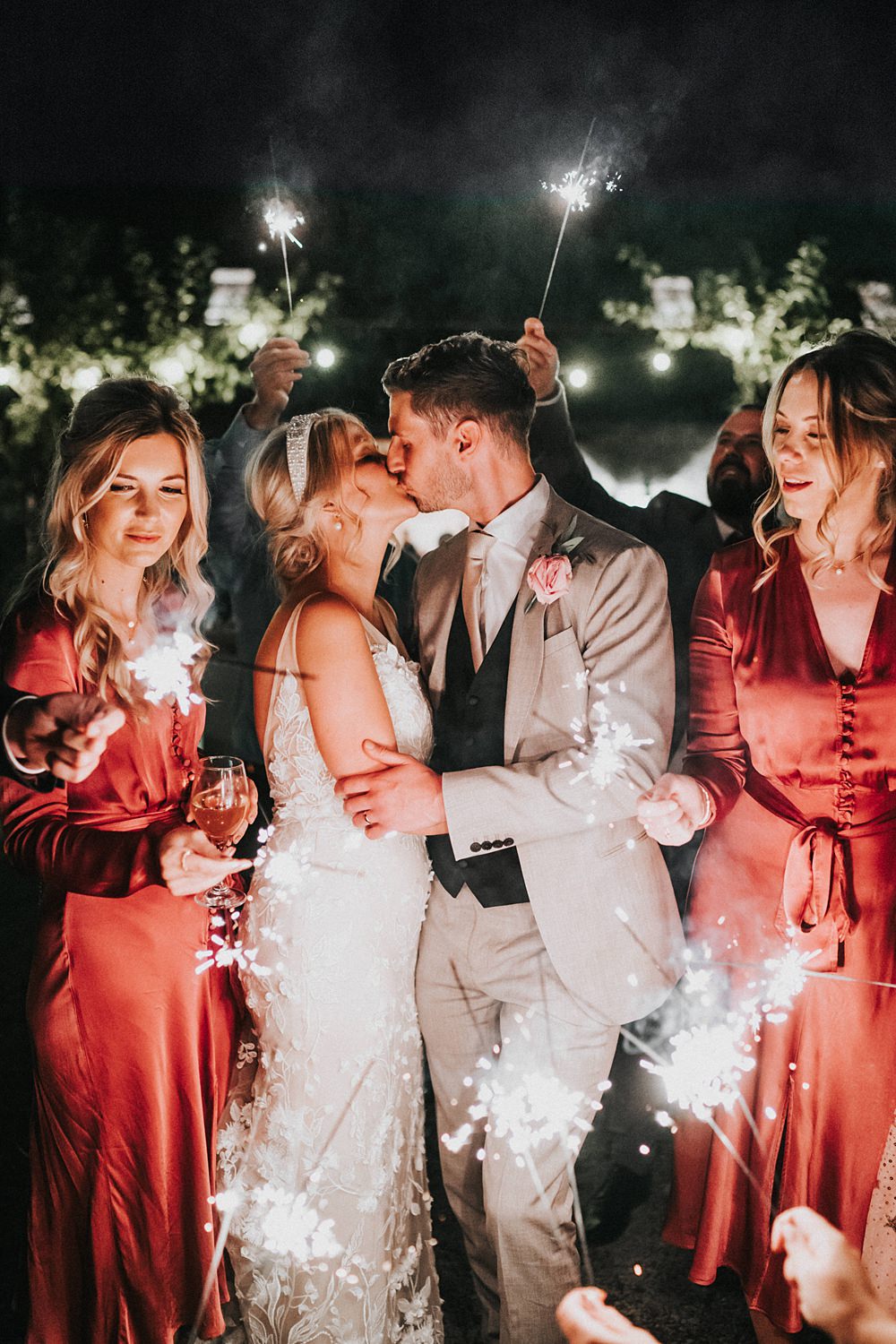 Sparkler Send Off Magenta Pink Wedding Holly Rose Weddings