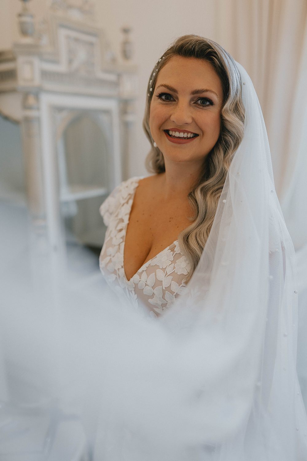 Dress Gown Bride Bridal White Rose Bridal Lace Veil Manor Lake Wedding Grace Dove Photography