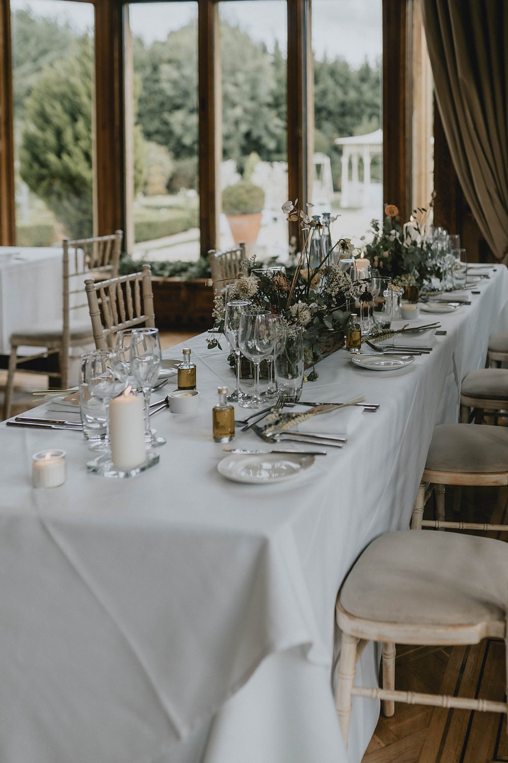 Top Table Decor Greenery Flowers Manor Lake Wedding Grace Dove Photography