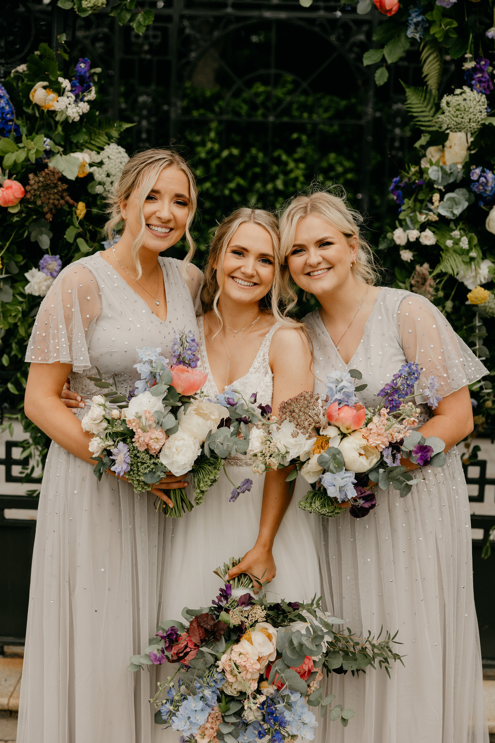 Grey Bridesmaid Dresses Millbrook Lodge Hotel Wedding Iain Irwin Photography