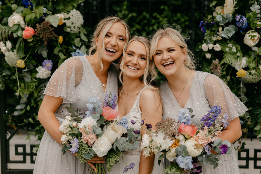 Grey Bridesmaid Dresses Millbrook Lodge Hotel Wedding Iain Irwin Photography