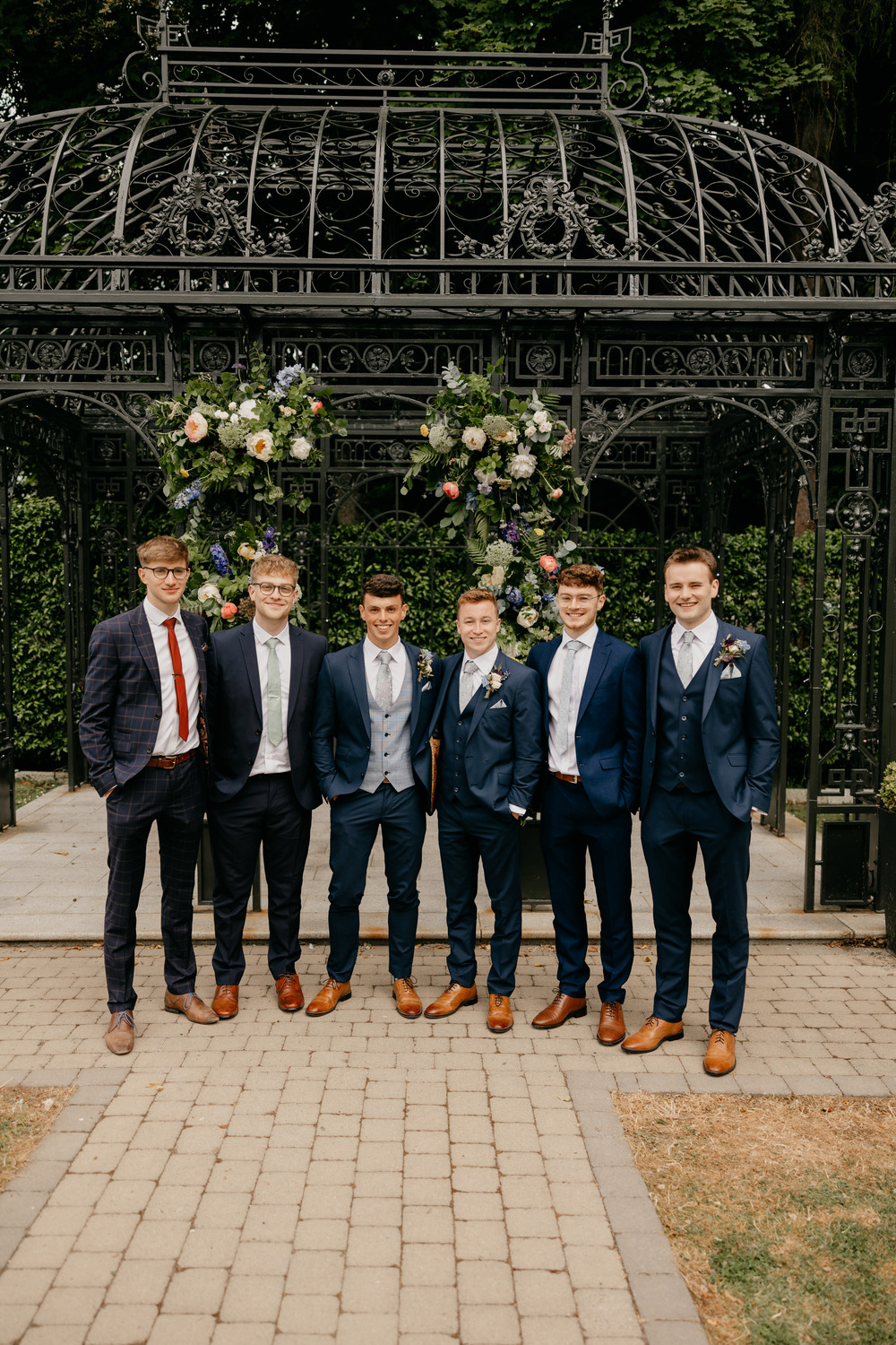 Groom Navy Suit Grey Tie Groomsmen Millbrook Lodge Hotel Wedding Iain Irwin Photography