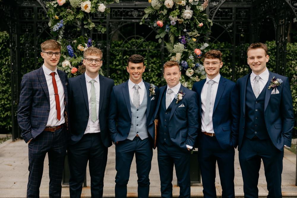 Groom Navy Suit Grey Tie Groomsmen Millbrook Lodge Hotel Wedding Iain Irwin Photography