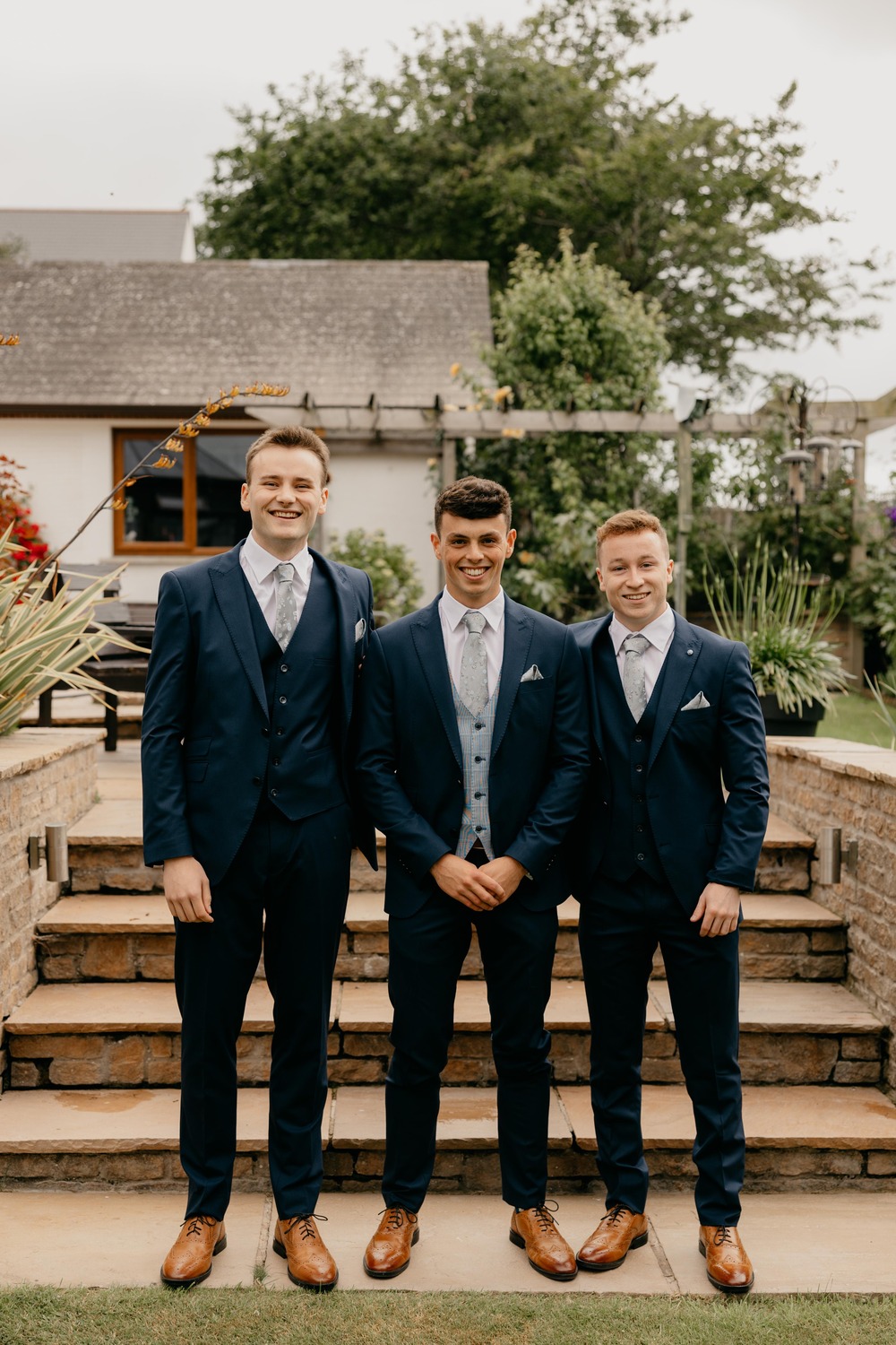 Groom Navy Suit Grey Tie Groomsmen Millbrook Lodge Hotel Wedding Iain Irwin Photography