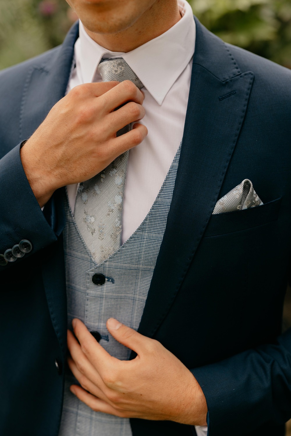 Groom Navy Suit Grey Tie Groomsmen Millbrook Lodge Hotel Wedding Iain Irwin Photography