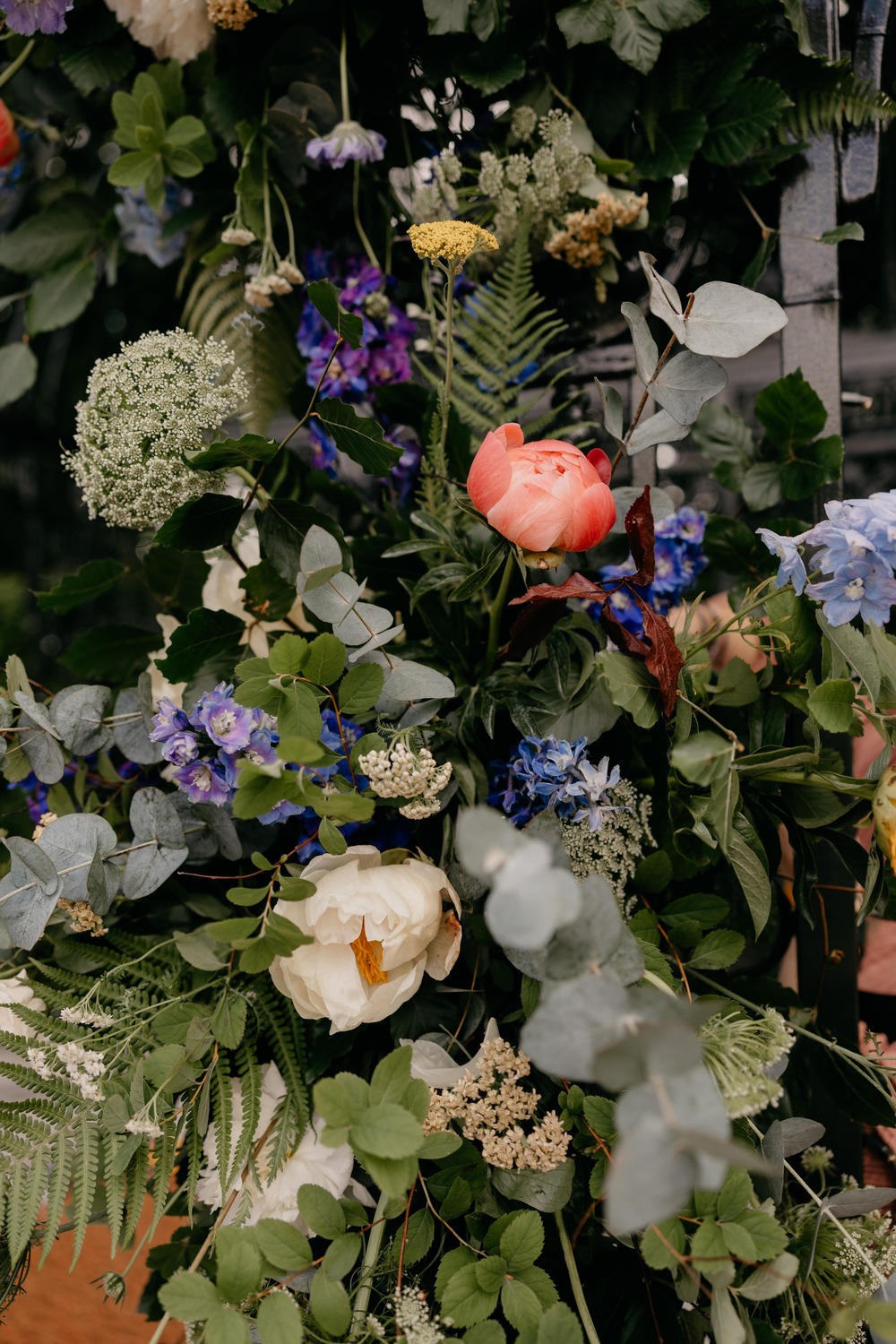 Flowers Peony Greenery Millbrook Lodge Hotel Wedding Iain Irwin Photography
