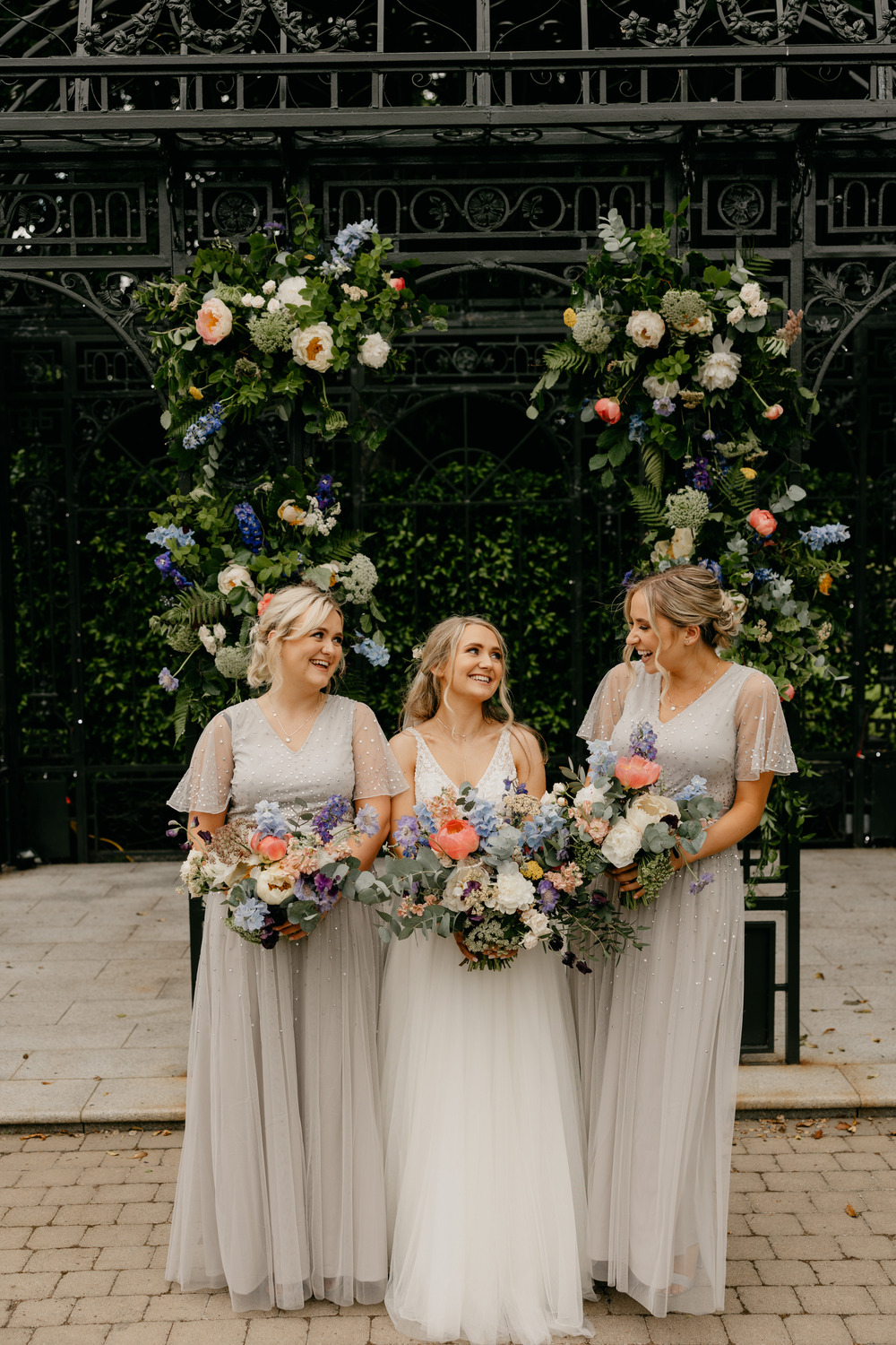 Grey Bridesmaid Dresses Millbrook Lodge Hotel Wedding Iain Irwin Photography
