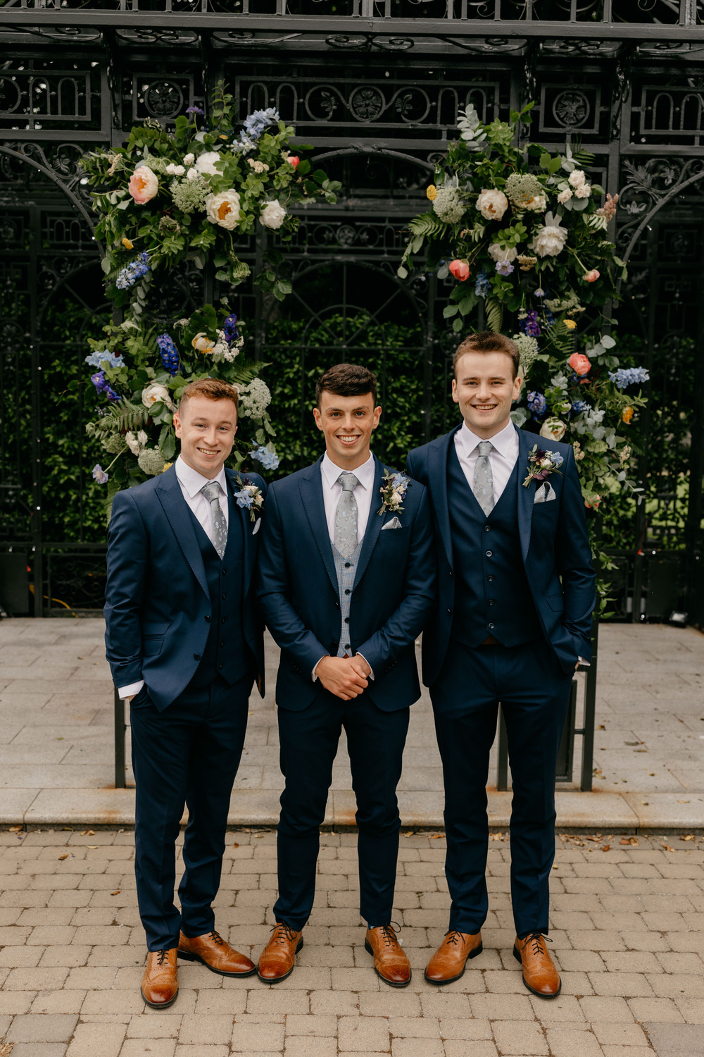 Groom Navy Suit Grey Tie Groomsmen Millbrook Lodge Hotel Wedding Iain Irwin Photography