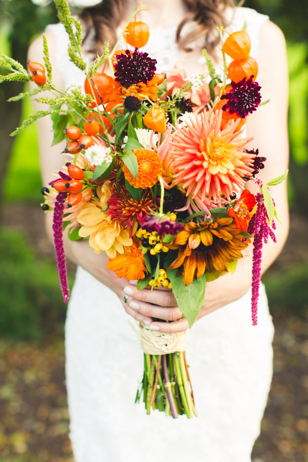 Orange Sunflower Wedding Bouquet Gemma Williams Photography