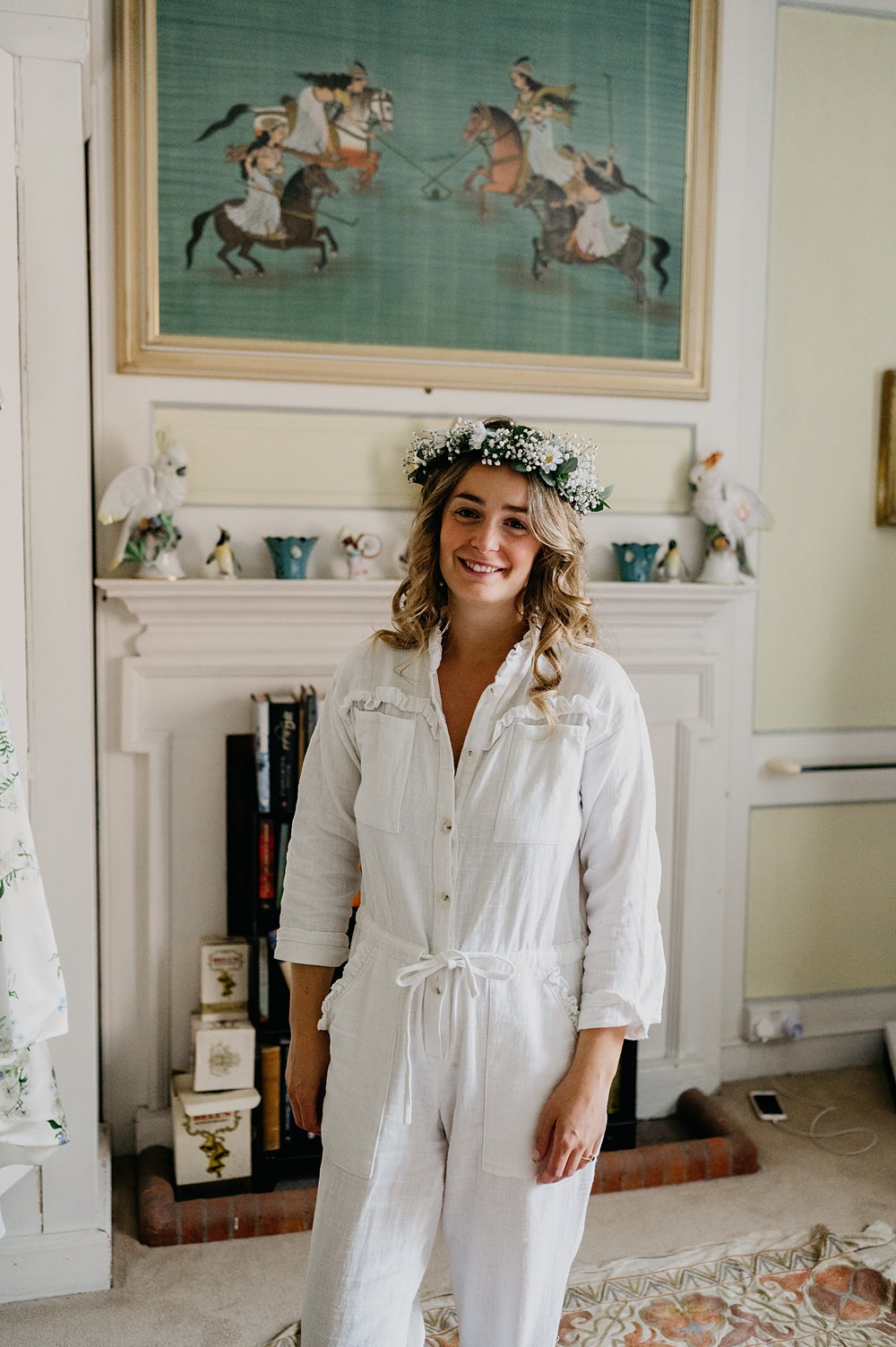Bride Jumpsuit PJs Outside Inside Wedding Kevin Fern Photography