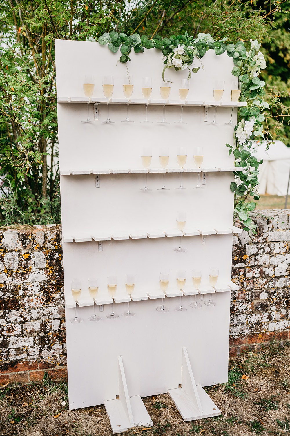 Drink Glass Wall Champagne Outside Inside Wedding Kevin Fern Photography