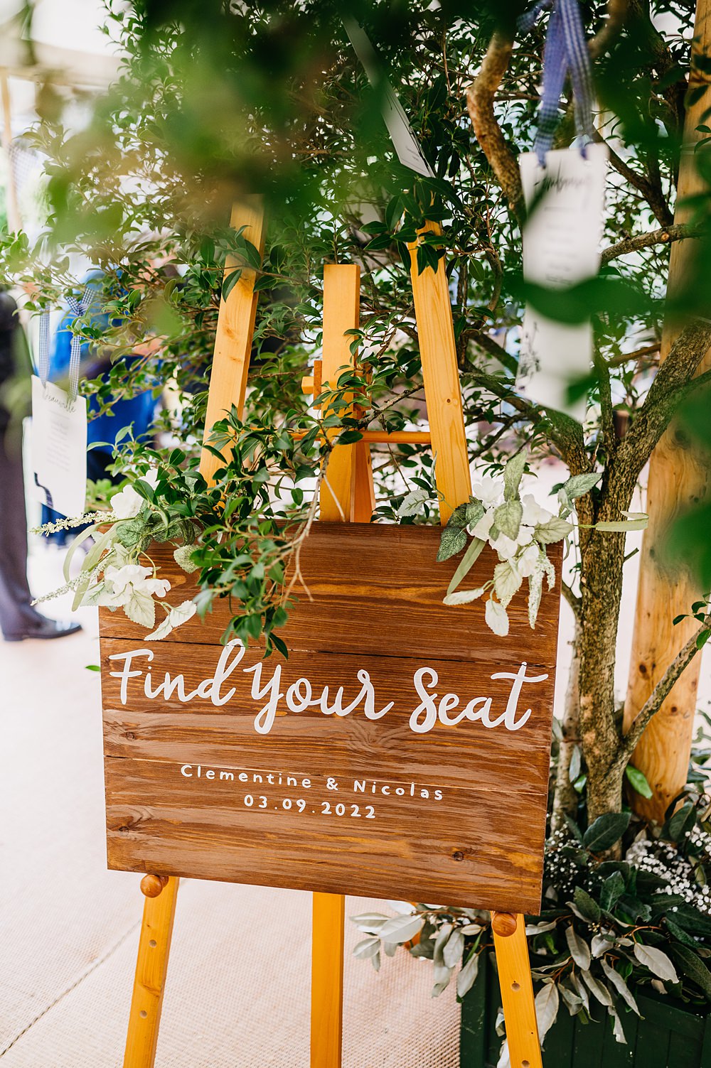 Wooden Table Plan Sign Outside Inside Wedding Kevin Fern Photography