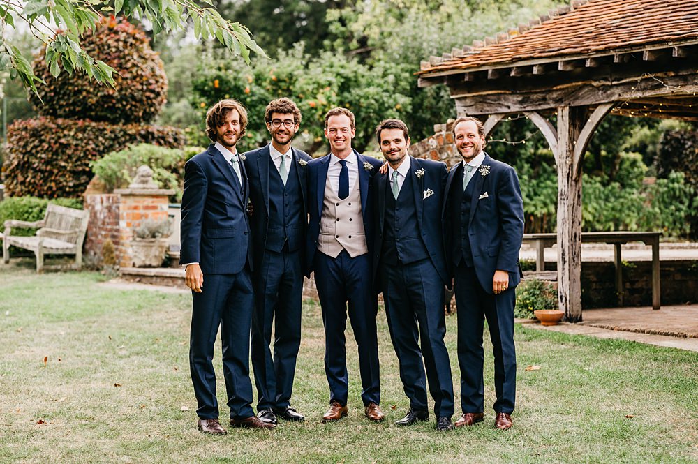 Groom Navy Suit Grey Waistcoat Groomsmen Outside Inside Wedding Kevin Fern Photography